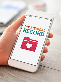 Phone in Hand Displaying "My Medical Record"